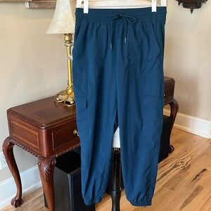 Navy Blue Performance Cargo Track Pants